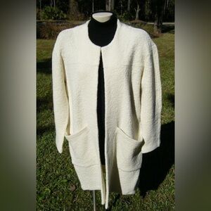 Free People $298 Bauhaus Sweater Coat Open Front Long Jacket Cardigan Oatmeal